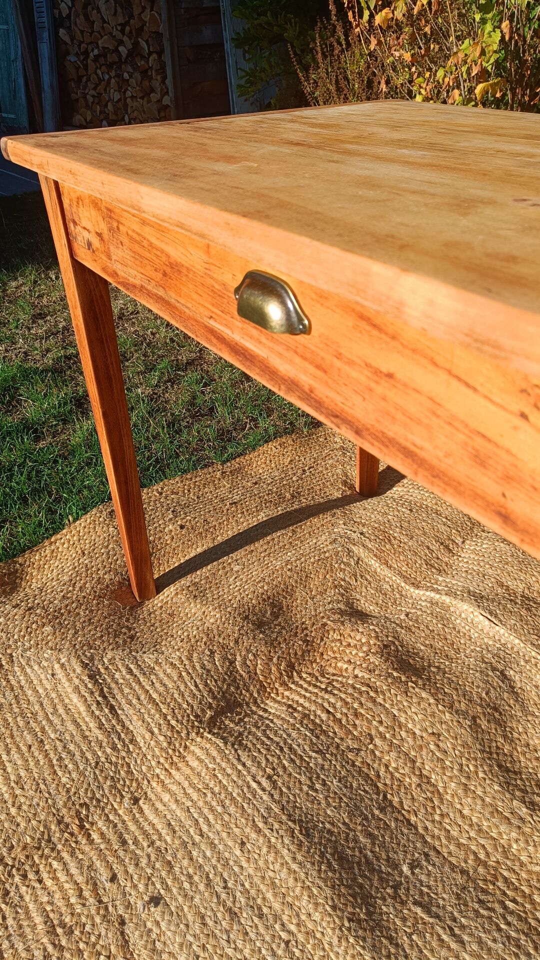 Table bureau bois brut