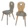 Set of 2 Rustic Primitive Wooden Chairs / Weathered Farmhouse Dining Chairs