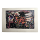 Yvette alde, flowers and birds, c 1950. lithograph signed in pencil