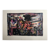 Yvette alde, flowers and birds, c 1950. lithograph signed in pencil