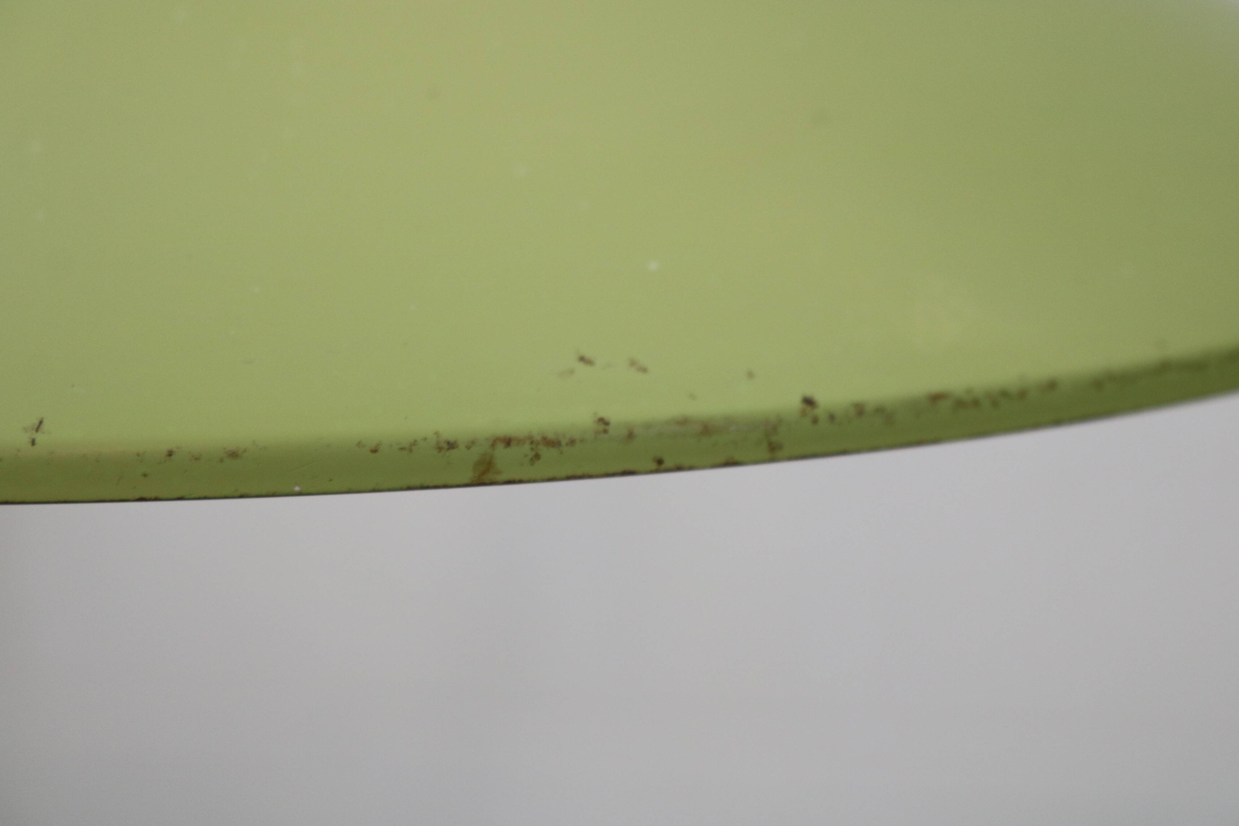 Opal glass and green aluminium shade vintage lamp by Voss Belysning - Denmark