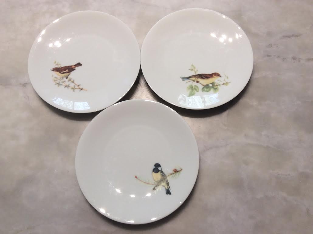 5 bird decoration dessert plates