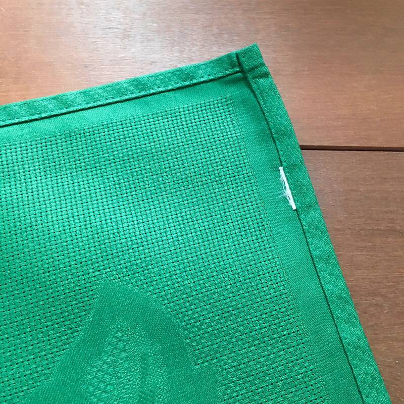 10 green damask cotton napkins by Patrick Frey