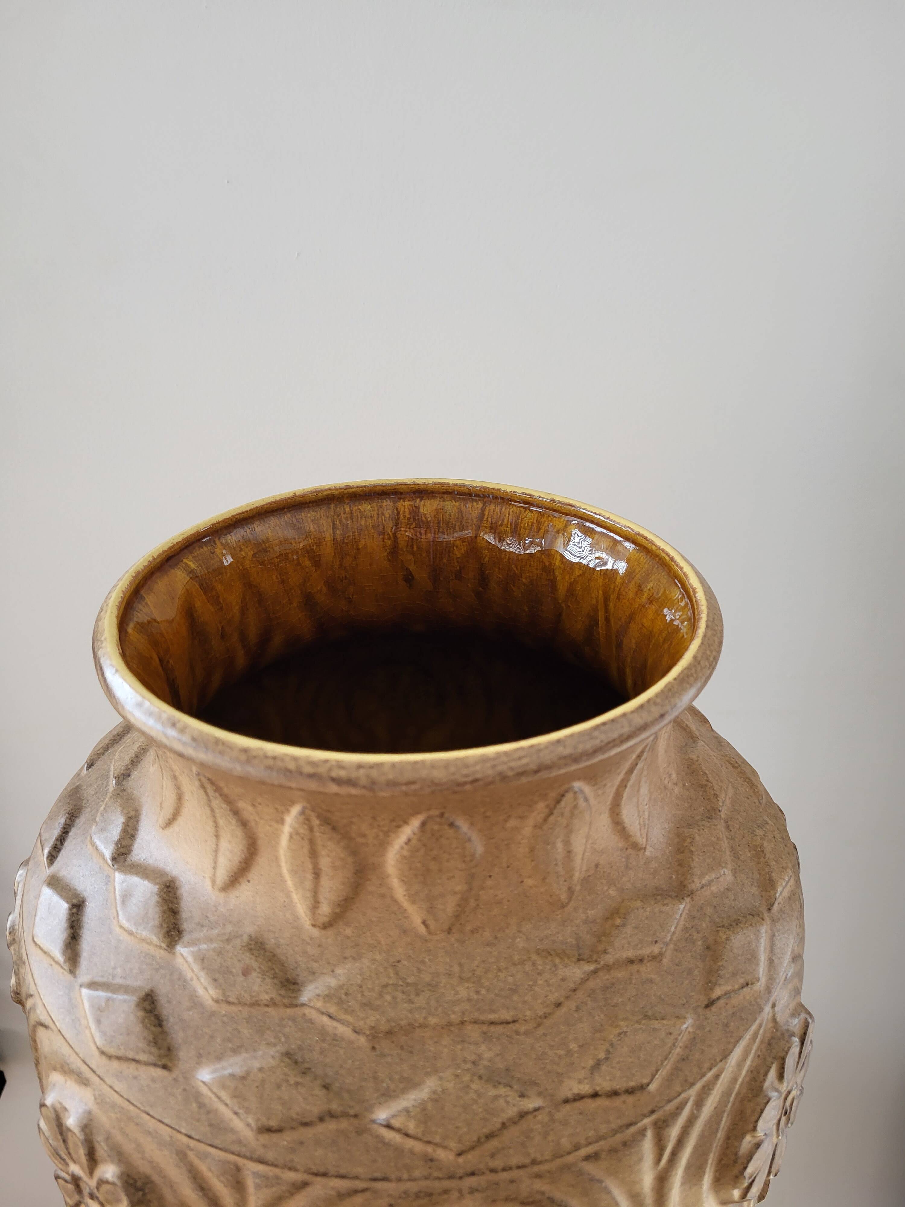 Vase vintage XXL, céramique, Bay, numéroté 76/50, Allemagne de l'Ouest