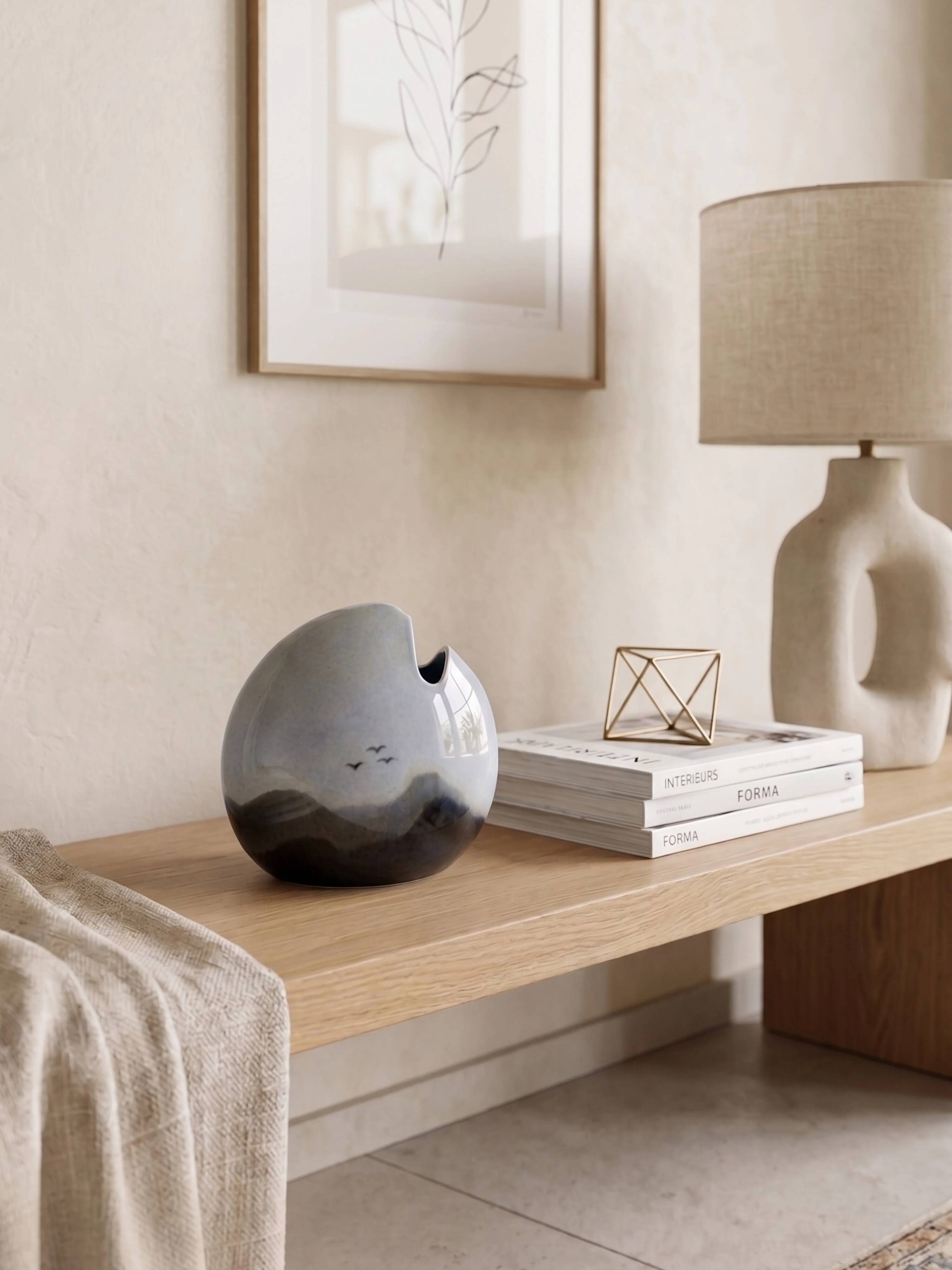 Virebent porcelain vase – stylised landscape decoration – Fish model TGM