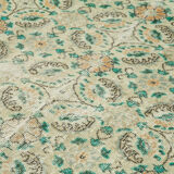 Handmade unique oriental beige carpet 207 cm x 312 cm