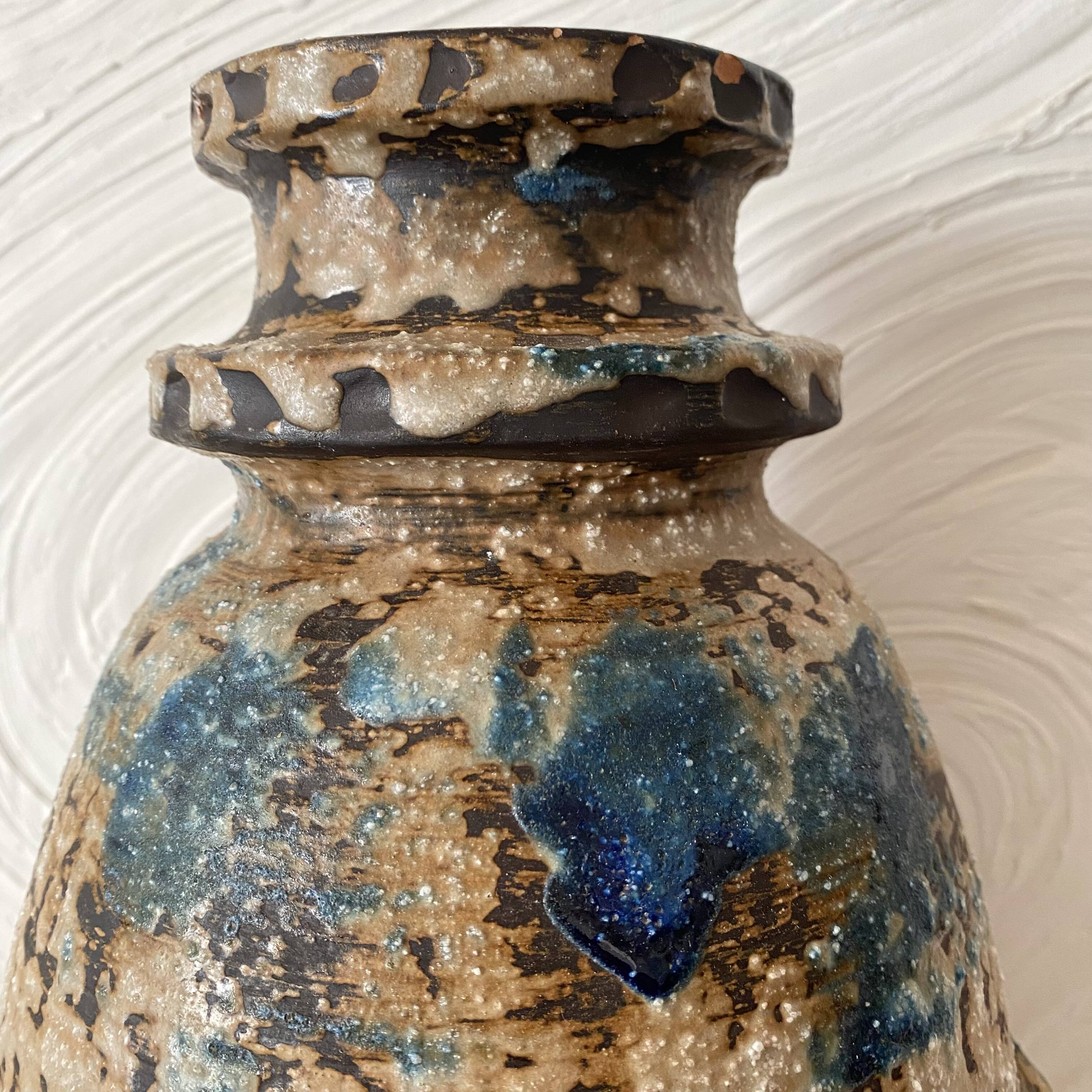 Large brutalist ceramic vase from West Germany, 1960s/1970s