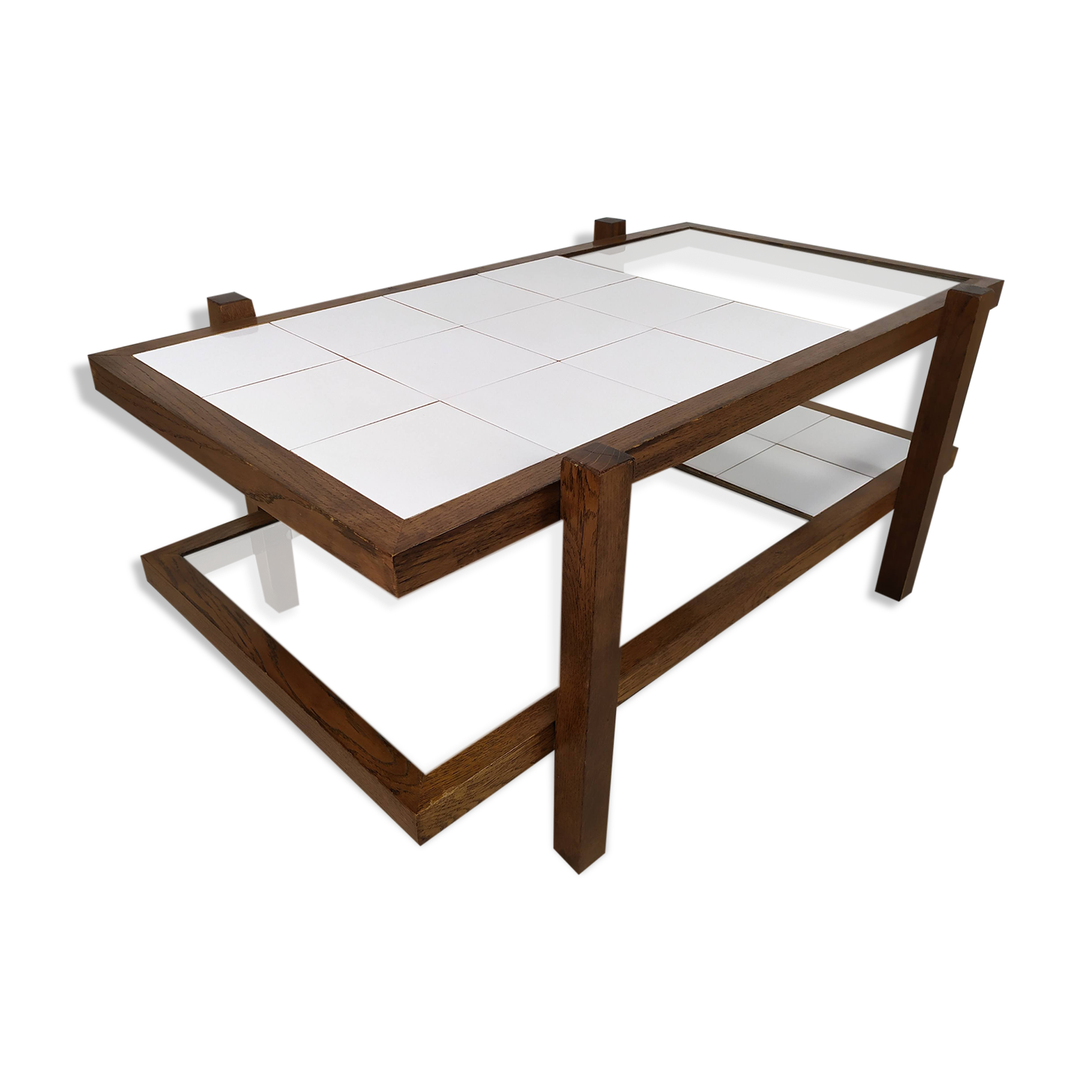 Vintage coffee table double trays