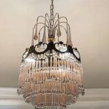 Pink Murano Glass Rod Chandelier