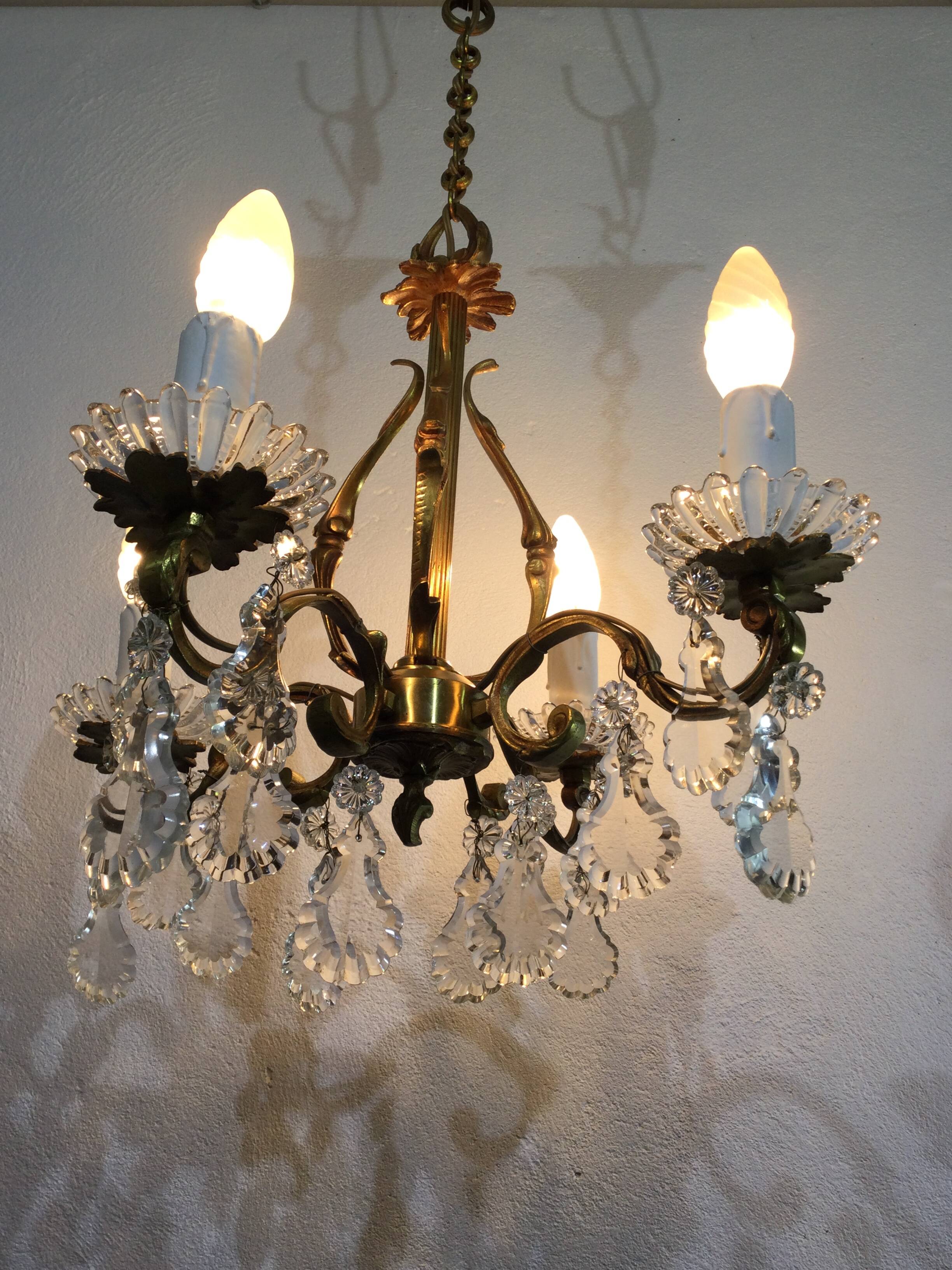 Chandelier With 4 Lights Bronze And Tassels
