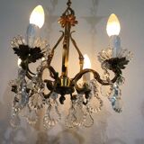 Chandelier With 4 Lights Bronze And Tassels