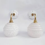 Clichy glass swan neck wall lamp