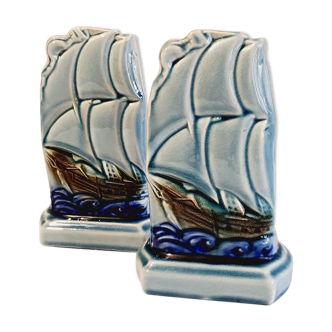 Pair of soliflores boats in dabr Sarreguemines ESDEVE