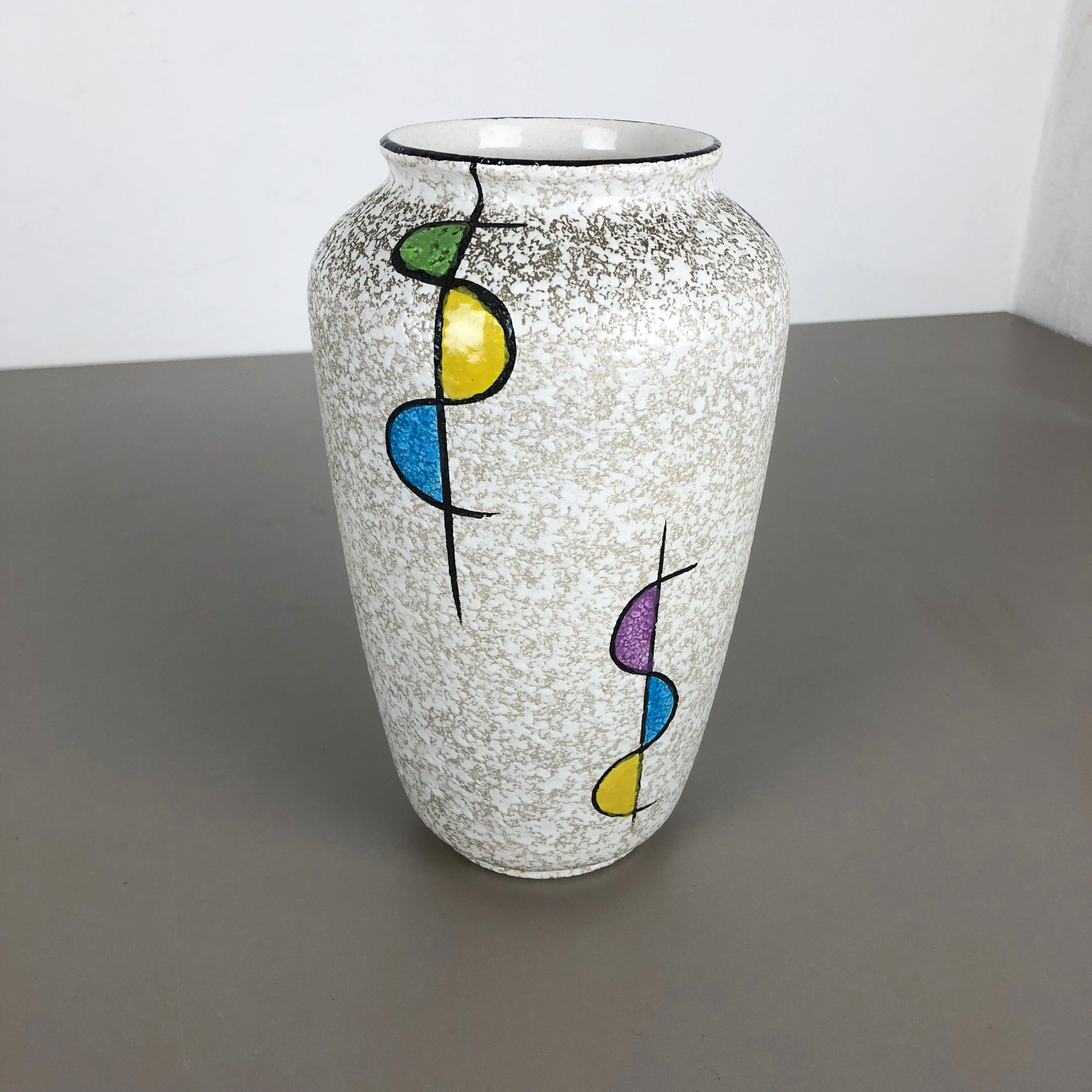 Super Colorful Fat Lava Pottery "575 25" Vase by Bay Ceramics, Germany, 1950s