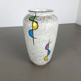 Super Colorful Fat Lava Pottery "575 25" Vase by Bay Ceramics, Germany, 1950s