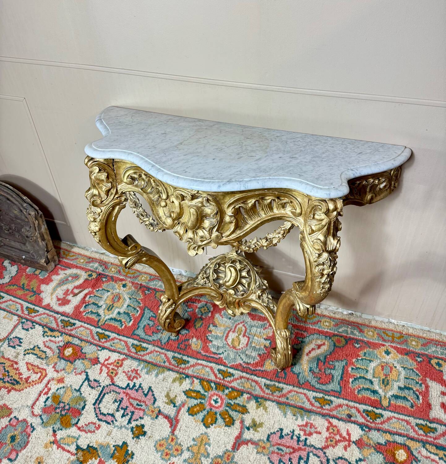 Louis XV Style Giltwood Console, 19th Century