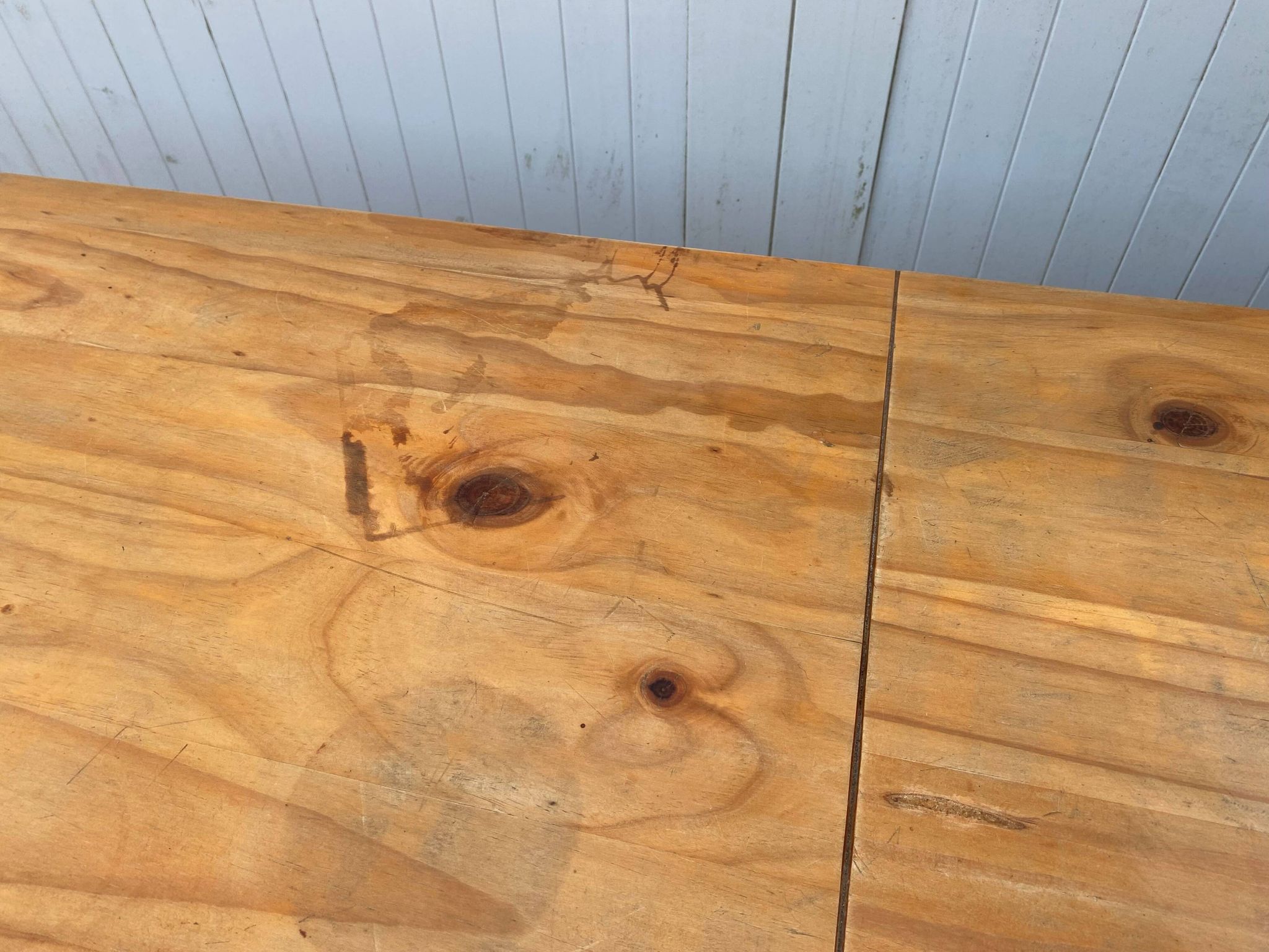 Large farmhouse dining room table 250cm in solid pine turned legs 1990