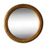 Vintage mirror in braided rattan