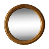Miroir vintage en rotin tressé