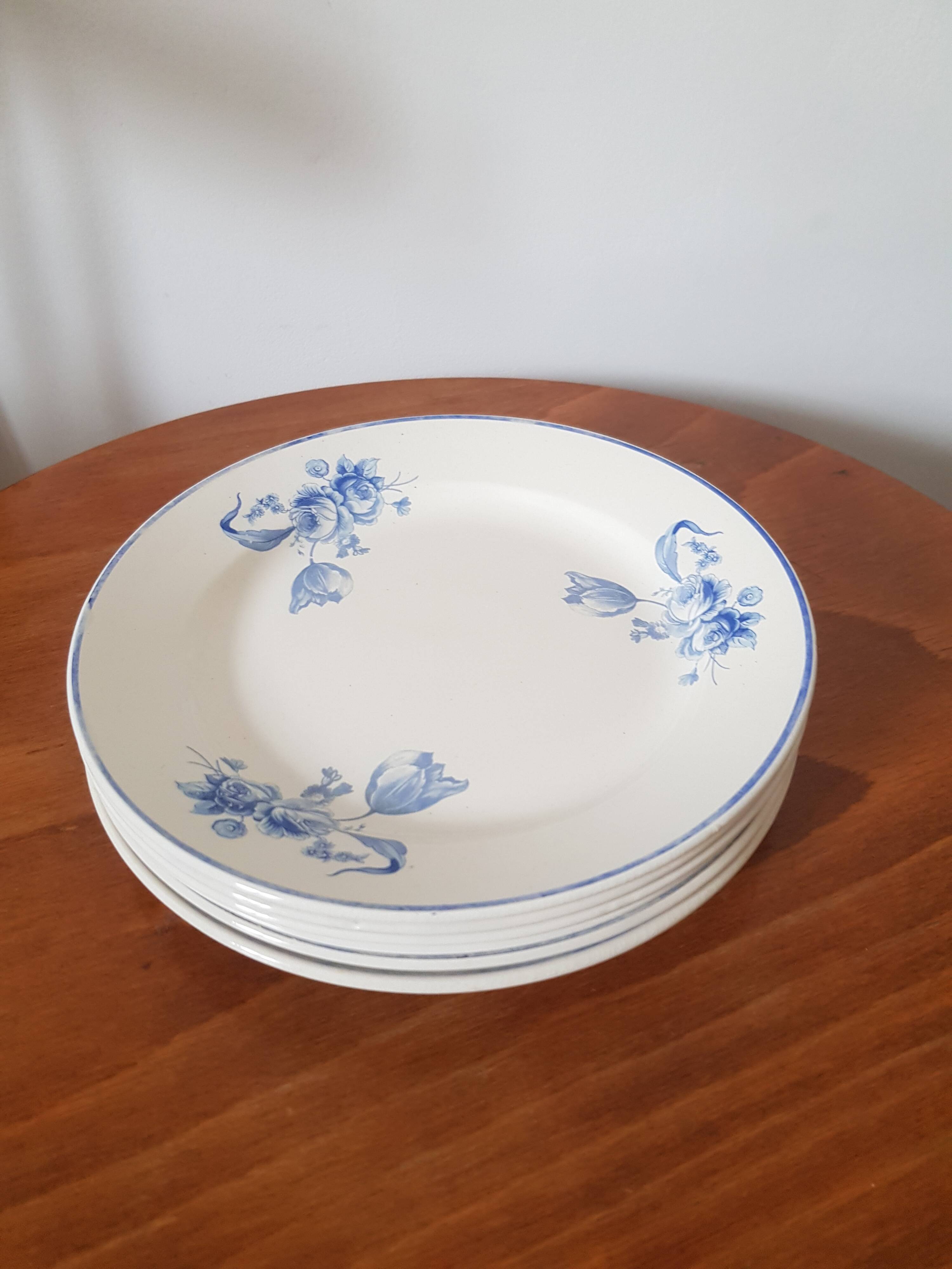 Set of 6 vintage plates made in France