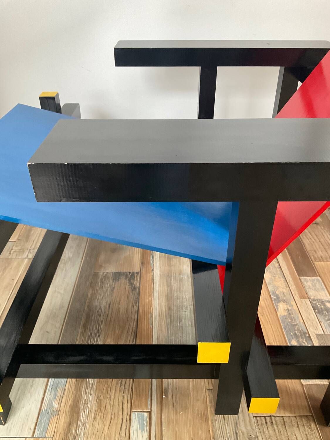 “Red and blue” lounge chair in the style of Gerrit Rietveld