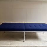 Florence Knoll bench for Knoll Studio blue fabric.