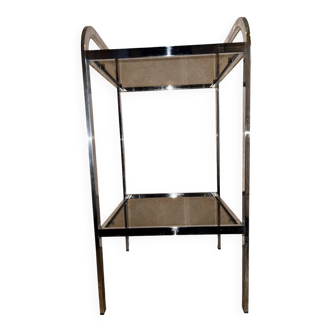 Vintage chrome and smoked glass side table