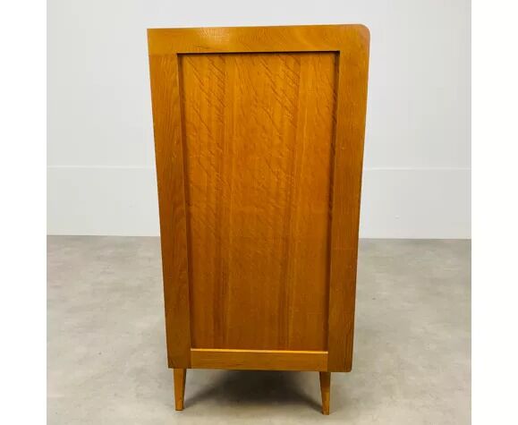 Chest of drawers chiffonnier feet compass 50s blond wood