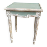 Louis XV style carved and patinated wooden side table. One drawer in the belt.