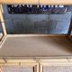 Bookcase, cannage in 3 modules and smoked glass trays - 70s