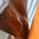 Vintage flame table lamp in palm wood, 1980s