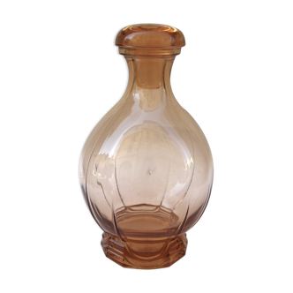 Pink glass liqueur carafe