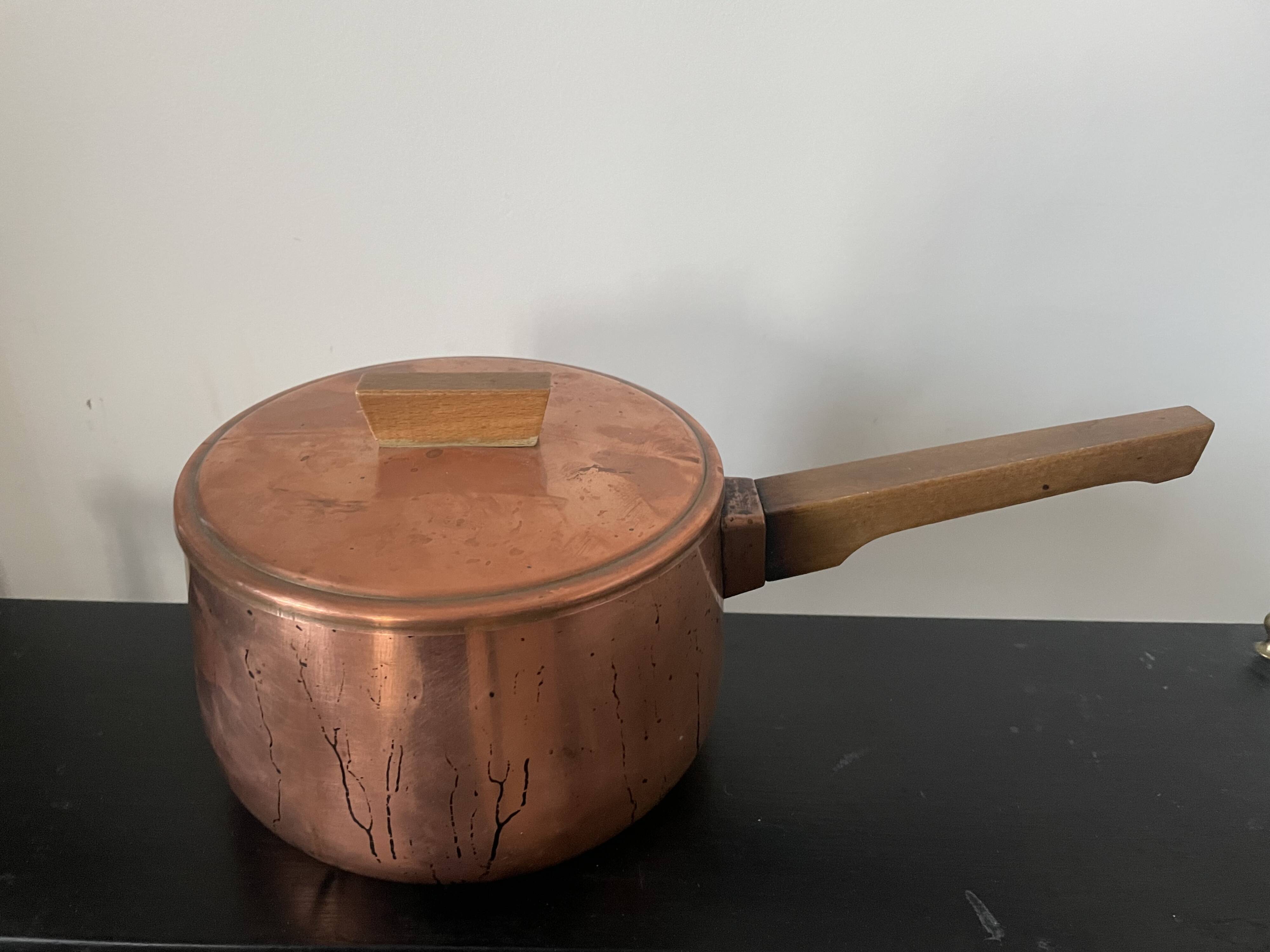 Casserole en cuivre étamé ancienne