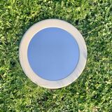 Vintage round white plastic mirror