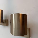 Pair of vintage adjustable wall lights, brass, SCE France 1970