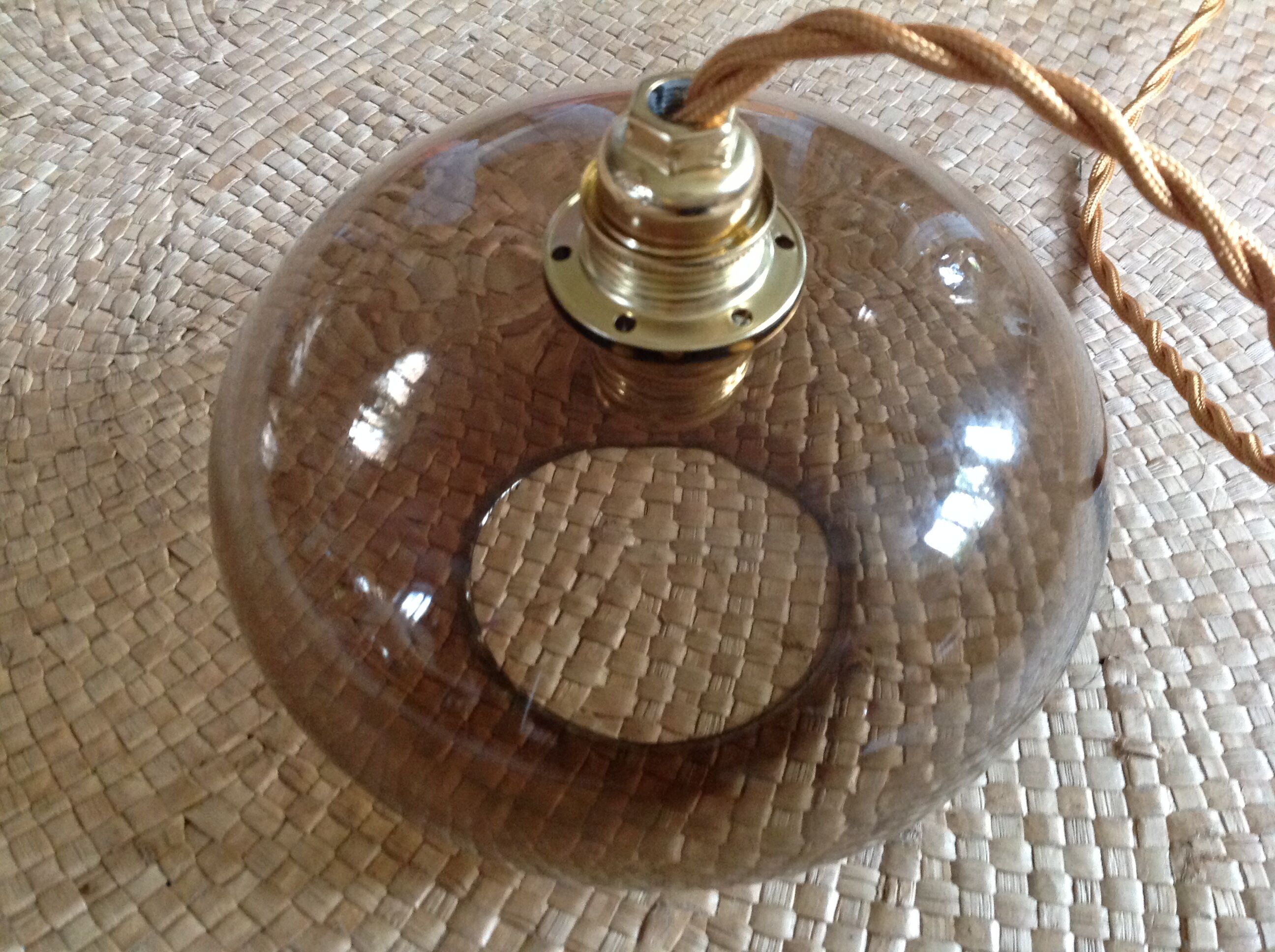 Smoked glass globe Hanging