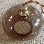 Suspension globe en verre fumé