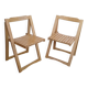 Paire de chaises pliantes en hêtre vintage