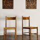 Ensemble de 2 chaises en chêne et corde vintage scandinave