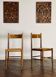 Set of 2 Scandinavian vintage oak and rope chairs
