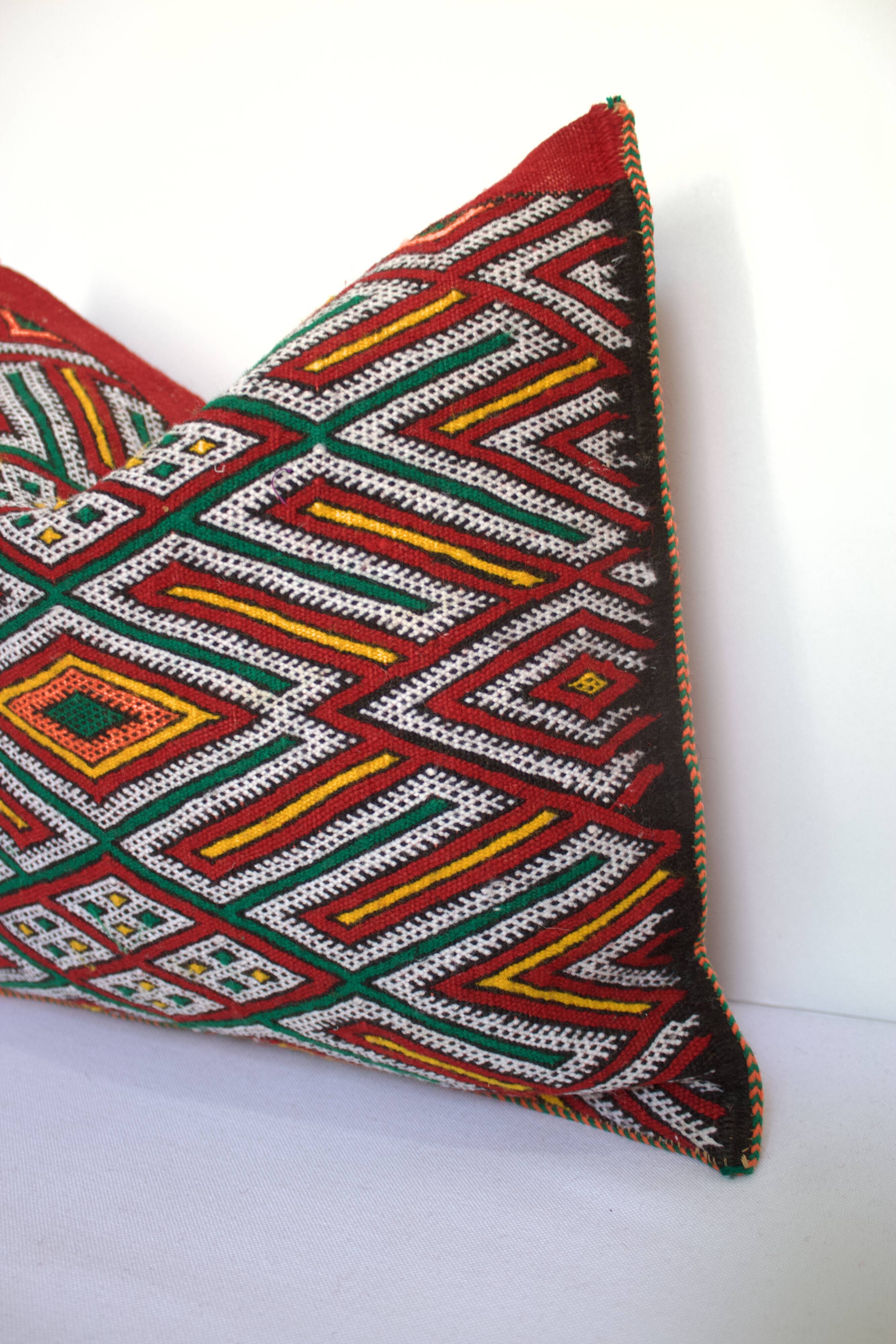 Berber Cushion, Vintage Moroccan Rug Cushion Cover, Berber Wool Cushion Covers