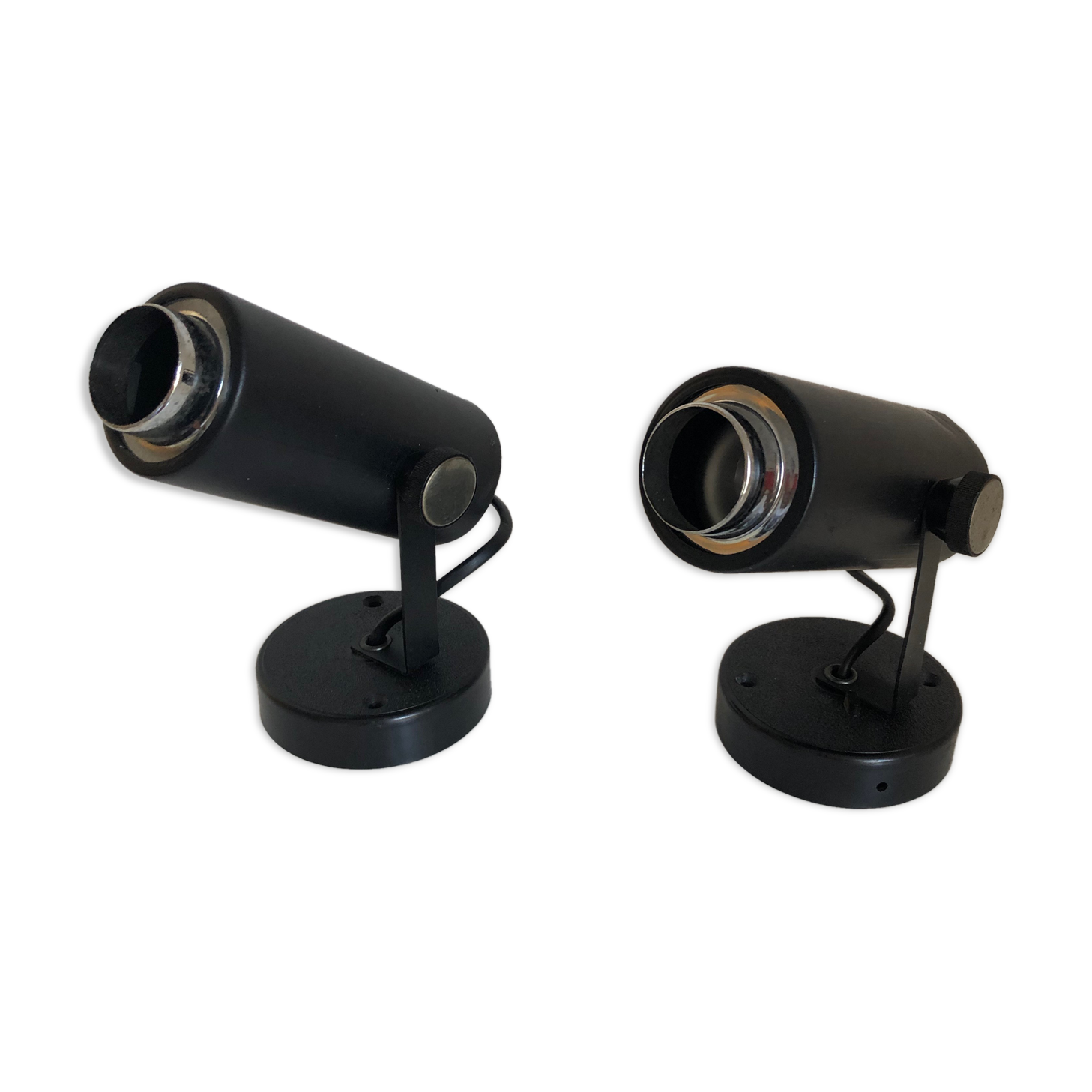 Pair of black spots vintage tubes 1950