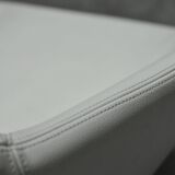 Lounge chair w/ footrest in white leather by alfredo häberli for moroso, italy, c. 2000's