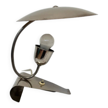 Lampe de table chromée de style Art déco fonctionnaliste rare, Tchécoslovaquie, années 1930