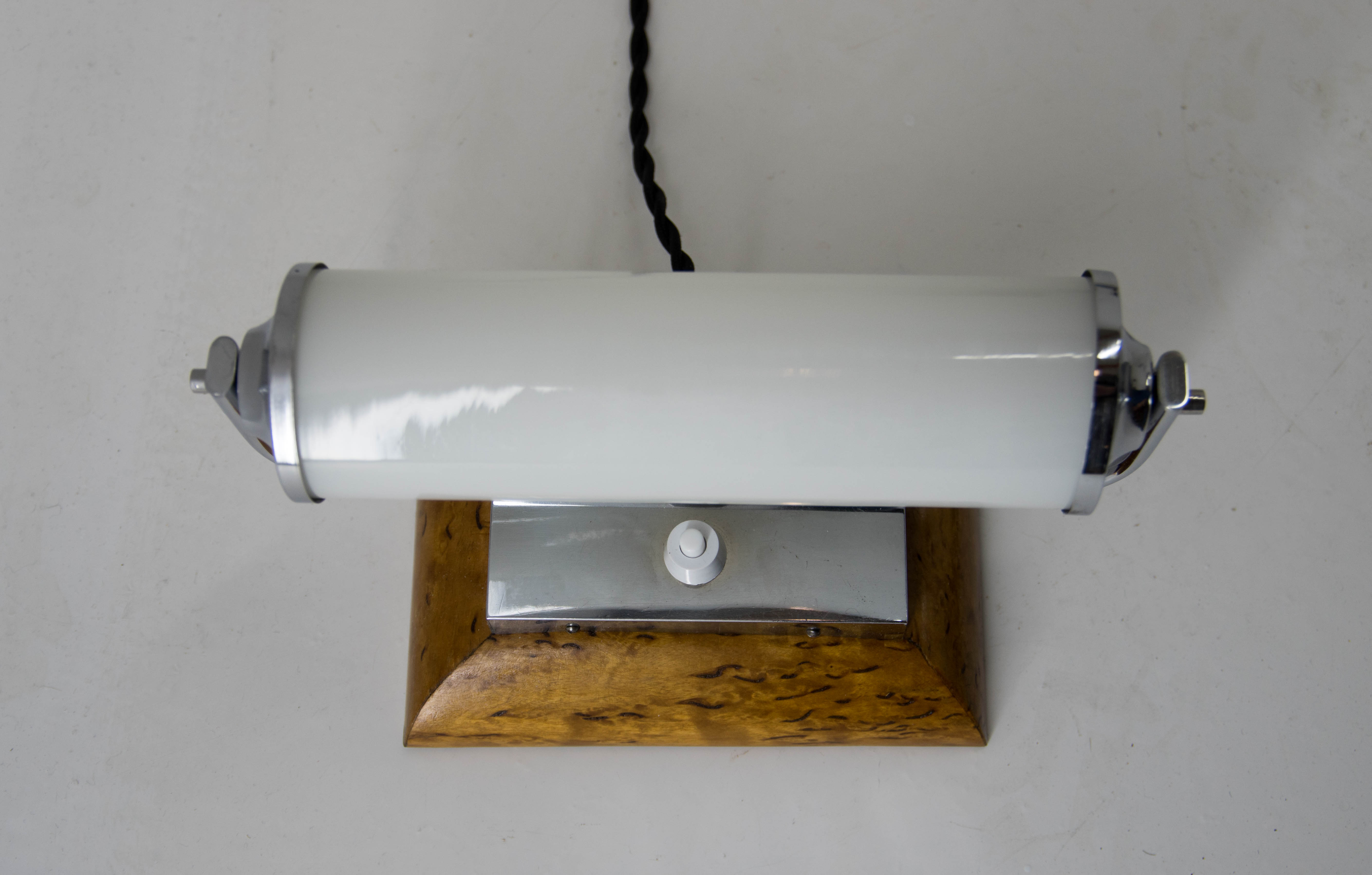 Bauhaus tubular table lamp, 1930s, restored