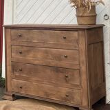 Antique chest of drawers in raw solid oak