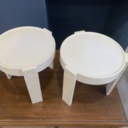 Paire de tables basse appoint chevet gigogne ronde Marc Held pour Prisunic