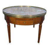 Table basse bouillotte de style Louis XVI marbre rose