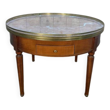Table basse bouillotte de style Louis XVI marbre rose