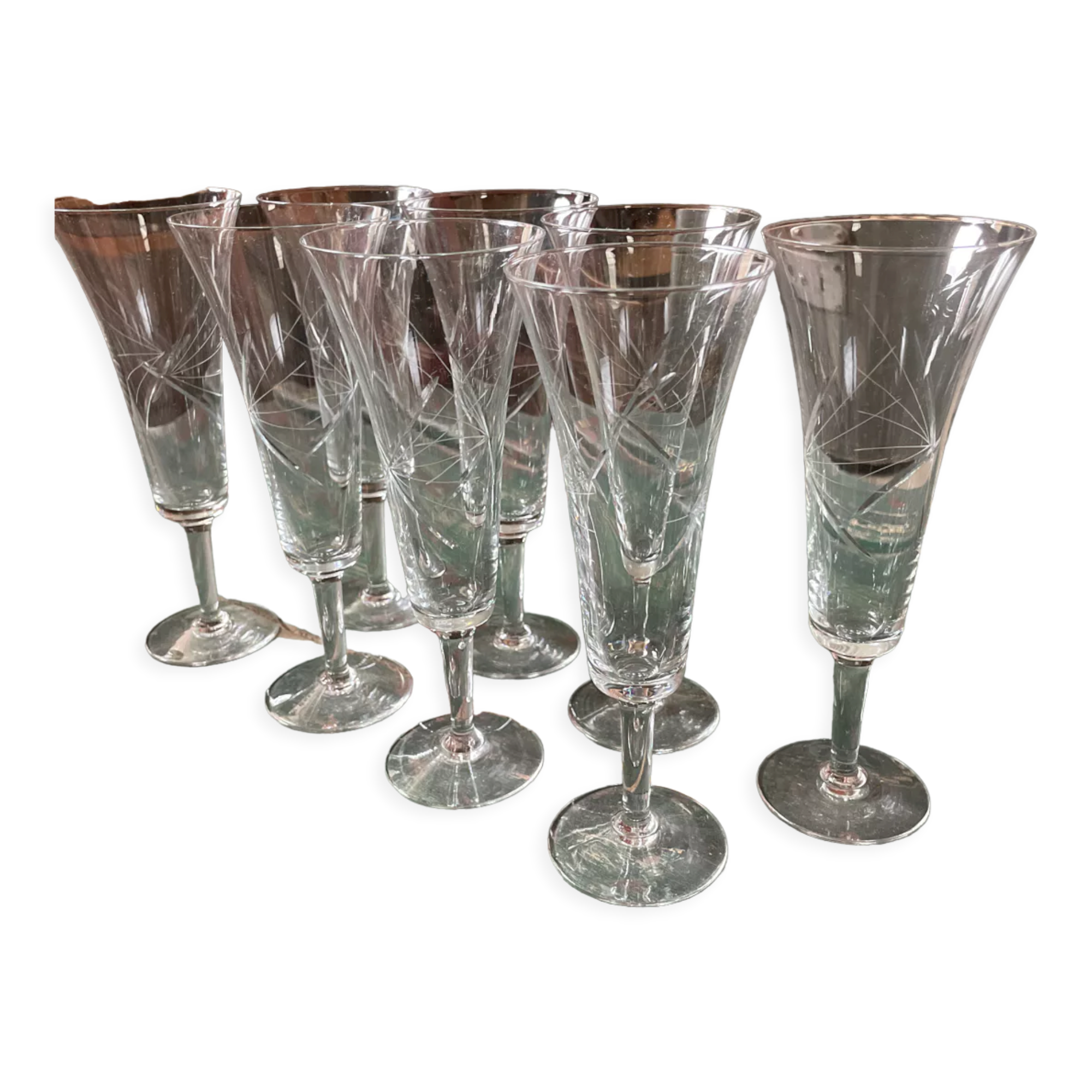 8 champagne flutes RGR